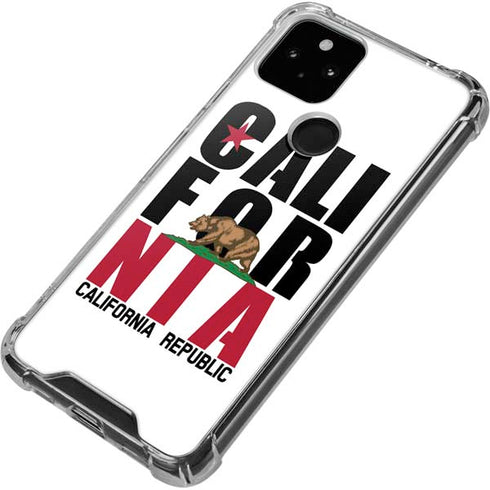 California White Block Google Pixel 5 Clear Case
